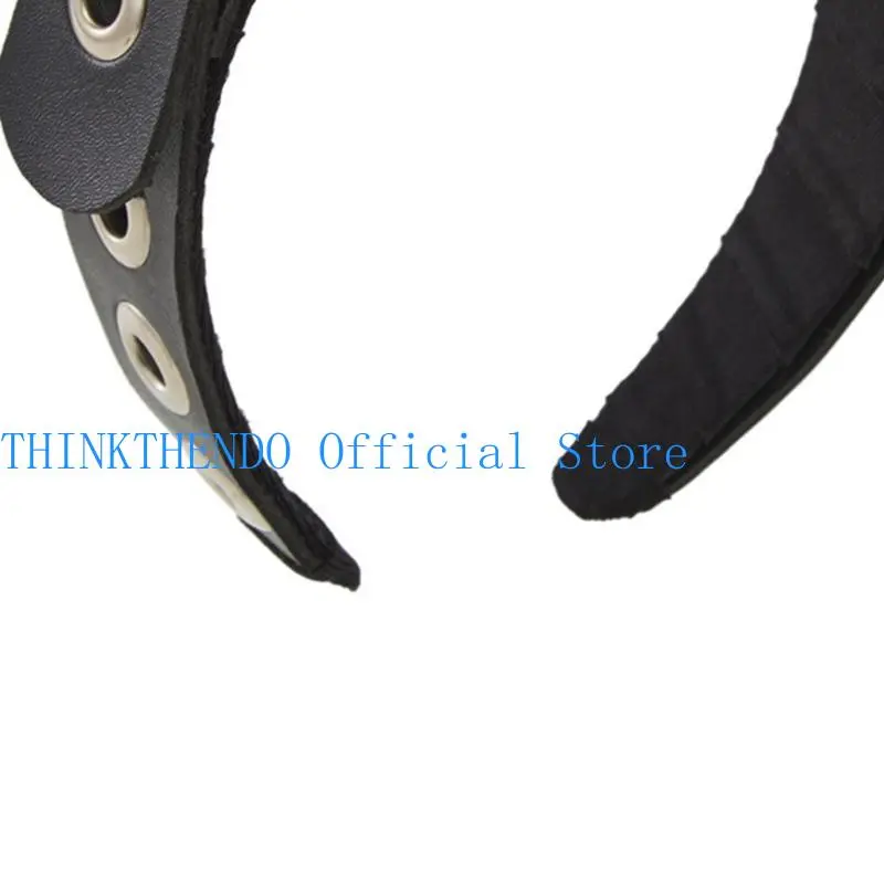 39BB Leather Buckle Headband Rock Headband Punk Headband PU Leather Headband Gothic