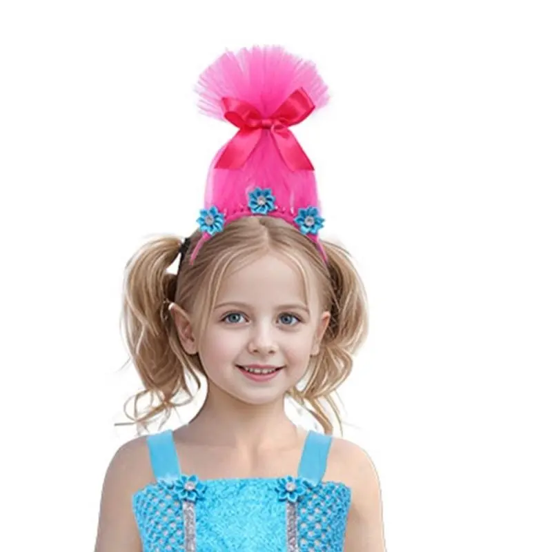 652F Tulle Hairbands Adorkable Photo Props Halloween Anime Headbands Party Headpiece Fun Headbands for Music Festivals