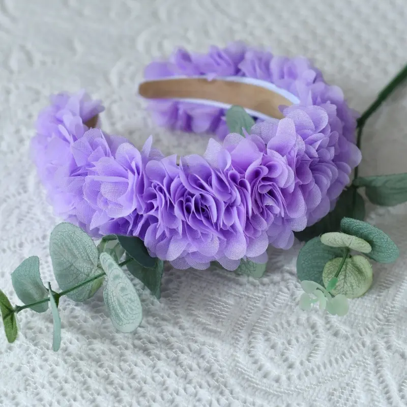 652F Floral Headbands With Comfortable Mesh Design Stylish Hairpieces Flower Hairband Hair Accessories For Fashion Women