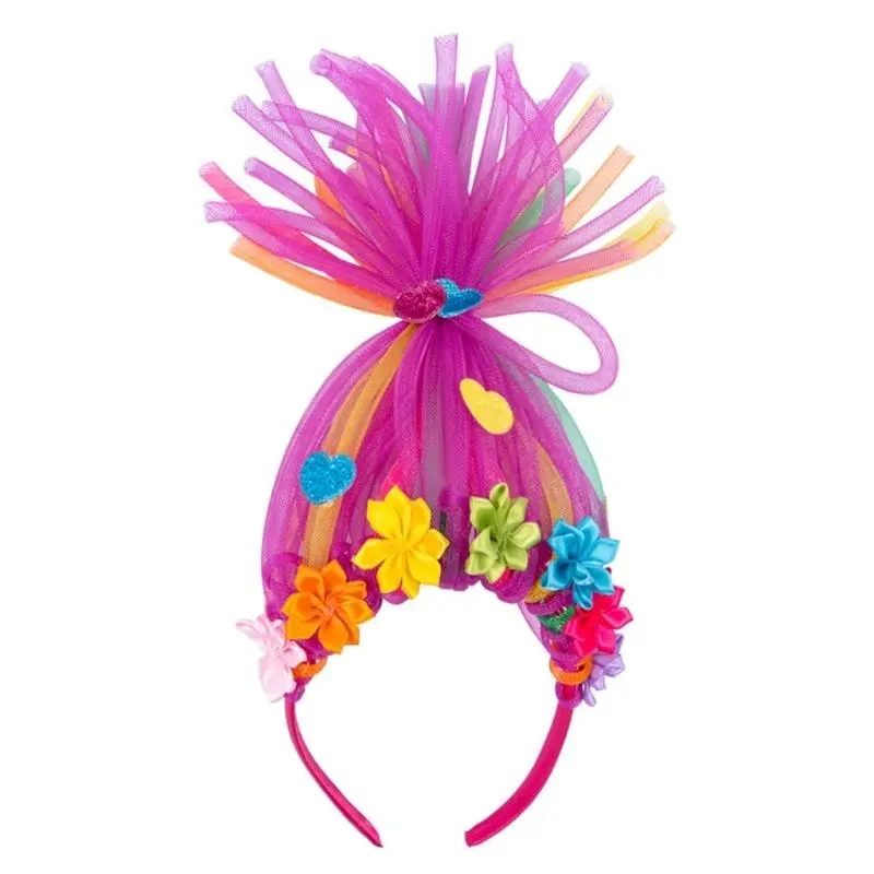 652F Tulle Hairbands Adorkable Photo Props Halloween Anime Headbands Party Headpiece Fun Headbands for Music Festivals