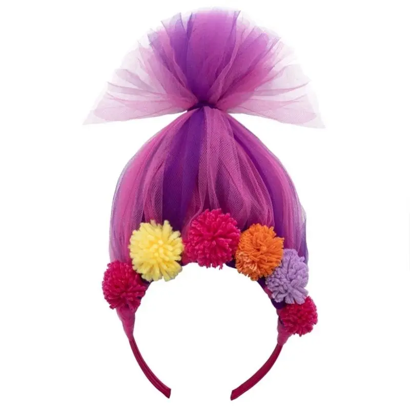 652F Tulle Hairbands Adorkable Photo Props Halloween Anime Headbands Party Headpiece Fun Headbands for Music Festivals