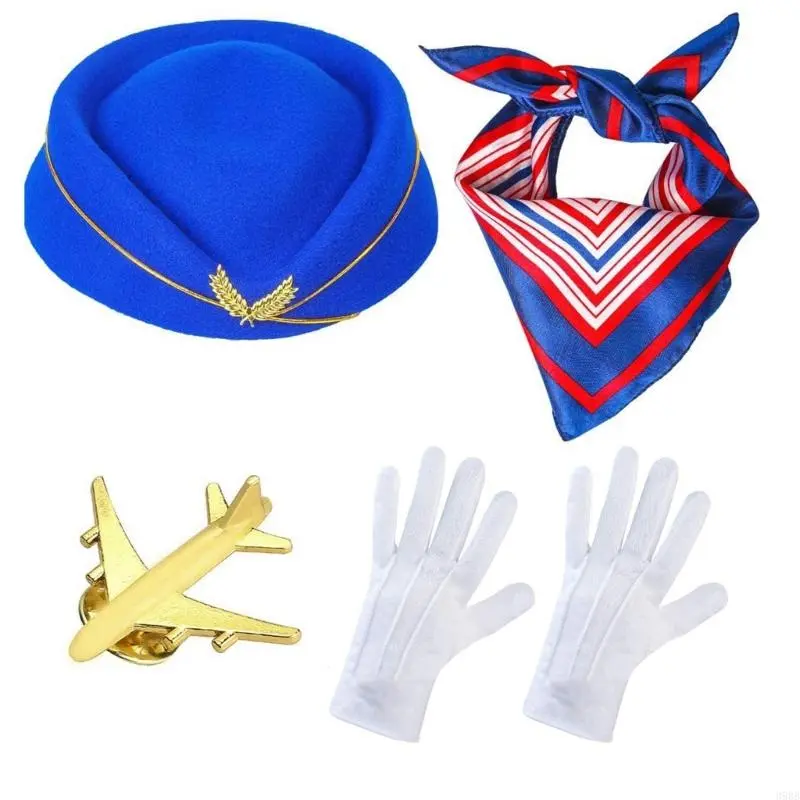 Captain Costume Dress Up Accessory Aviator-Sunglasses Stewardess Cosplay Costume Accessories Stewardess Hat