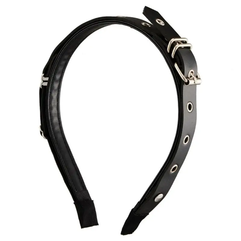 652F Trendy Punk Belt Buckle Headbands Halloween Headpieces Headwear Comfortable Alloy Accessory for Parties and Concerts