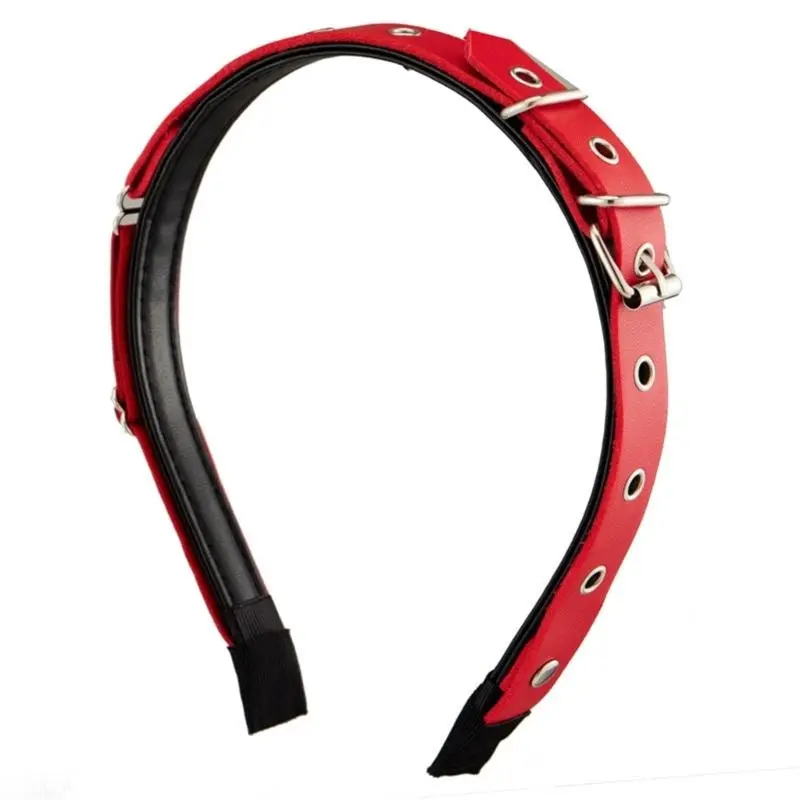 652F Trendy Punk Belt Buckle Headbands Halloween Headpieces Headwear Comfortable Alloy Accessory for Parties and Concerts