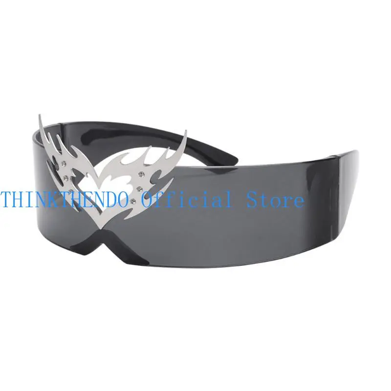 652F Punk Styles Heart Sunglasses with UV400 Protections for Women Men Unisex Everyday Use Stage Performances Eyeglasses