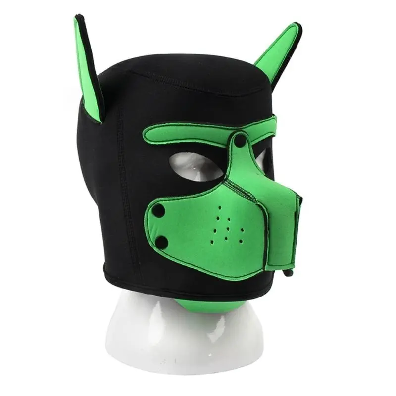 652F Dog Head Mask Halloween Dog Headgear Breathable Full Head Dog Mask Costume for Adult Halloween Dress up Cosplay Party