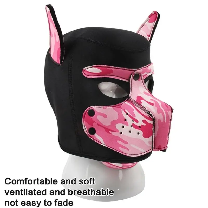 652F Dog Head Mask Halloween Dog Headgear Breathable Full Head Dog Mask Costume for Adult Halloween Dress up Cosplay Party