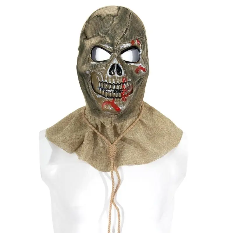 39BB Scary Full Head Skull Mask Halloween Mask Cosplay Mask Horrific Full Face Helmets Costume Prop for Carnival Party