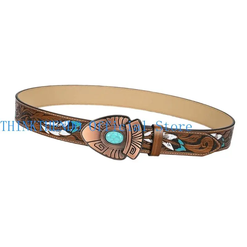 39BB Ethnic Waist Belt Punk Chain Modern Embossed Belt Body Chain for Dress Stage