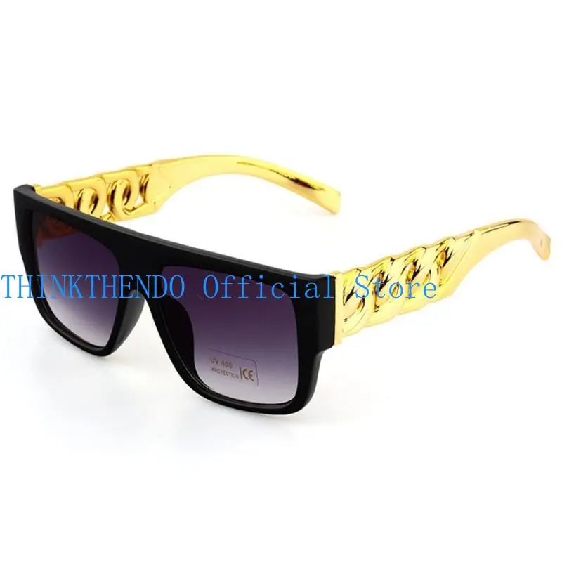 39BB 80s/90s Hip Hop Costume Cool Rapper Outfits Sunglasses Gold Plated Chain