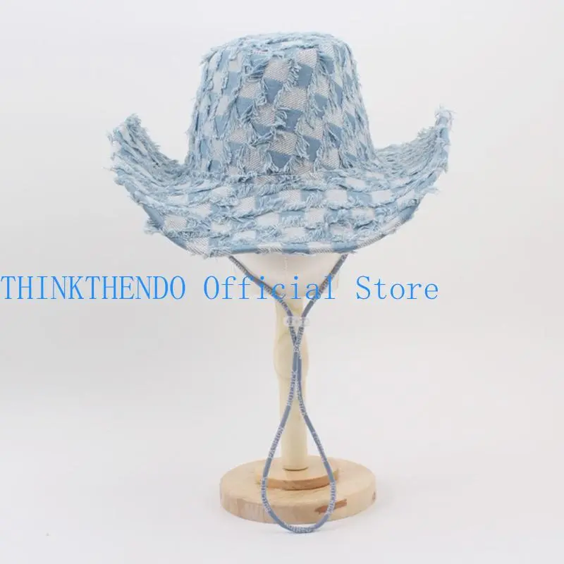 39BB Unisex Wide Brims Sun Hat Western Theme Hat for Summer Outdoor Sport Accessory