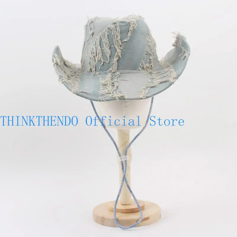 39BB Unisex Wide Brims Sun Hat Western Theme Hat for Summer Outdoor Sport Accessory