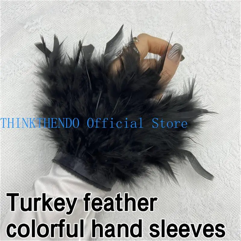 39BB Goth Elastic Wristband Woman Detachable Sleeve Skirt Harajuku Coat Wrist Cuffs