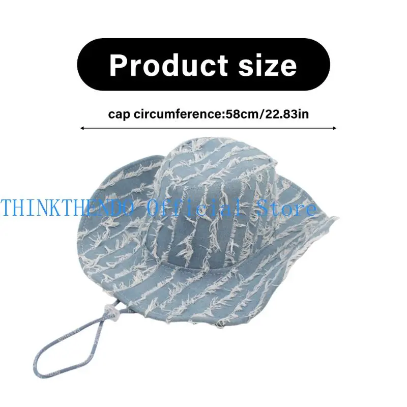 39BB Unisex Wide Brims Sun Hat Western Theme Hat for Summer Outdoor Sport Accessory