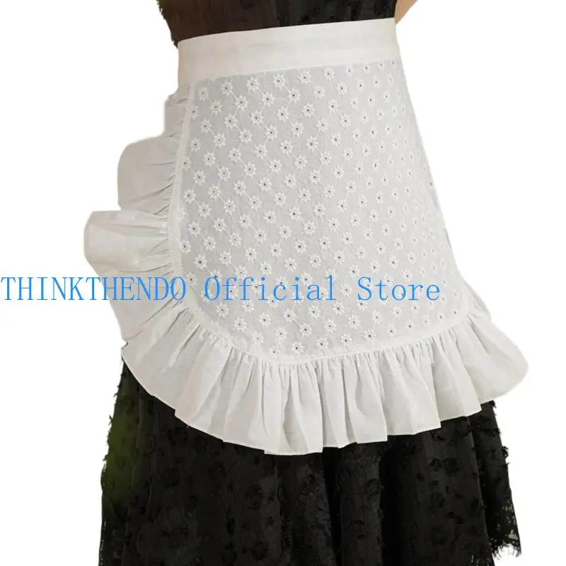 39BB Waitress Apron Water Resistant Half Apron Maid Apron Ruffle Server Aprons Gifts