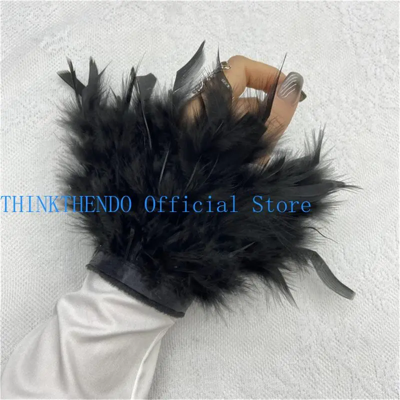 39BB Goth Elastic Wristband Woman Detachable Sleeve Skirt Harajuku Coat Wrist Cuffs