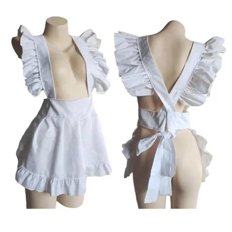 39BB Ruffled Waist Apron Maid Cosplay Costume for Cosplay Themed Parties