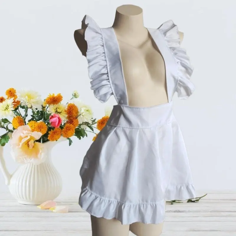 39BB Ruffled Waist Apron Maid Cosplay Costume for Cosplay Themed Parties