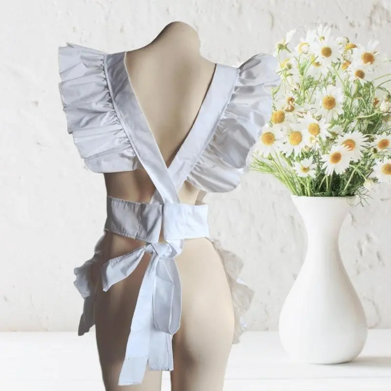 39BB Ruffled Waist Apron Maid Cosplay Costume for Cosplay Themed Parties