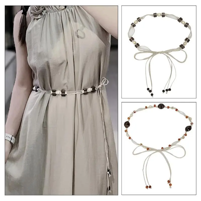39BB Sexy Tie Belts Braided Belt Vintage Tie Belt for Bohemia Girls Women