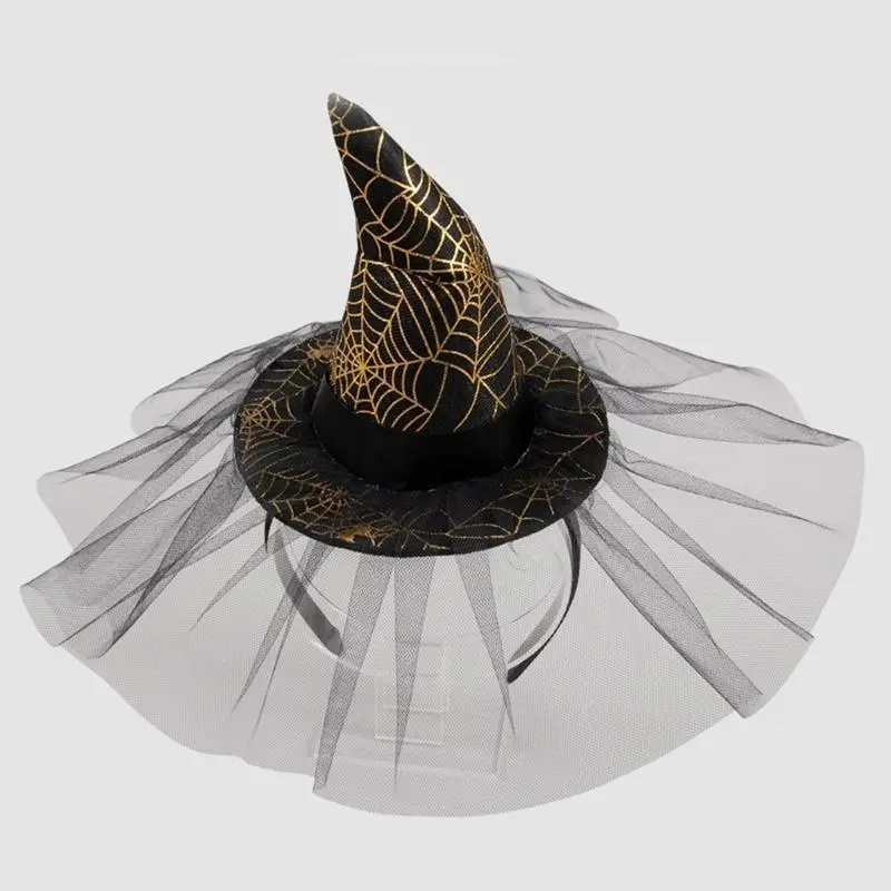 39BB Halloween Witch Hat Headband Adult Cosplay Headwear Festival Gathering Headpiece