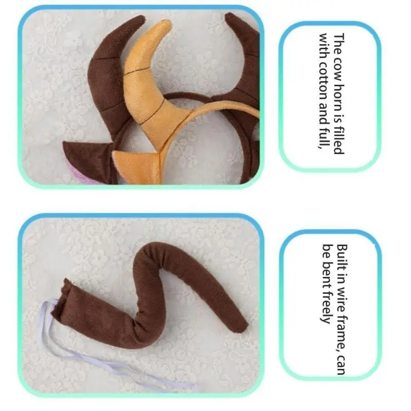 39BB Fun Cow Horns Headband Hair Band Adds Personality To Any Party Or Celebration