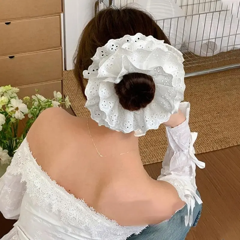 39BB Aesthetic Hair Scrunchies Women Elastic Lace Hair Ties Wedding Party Headwear