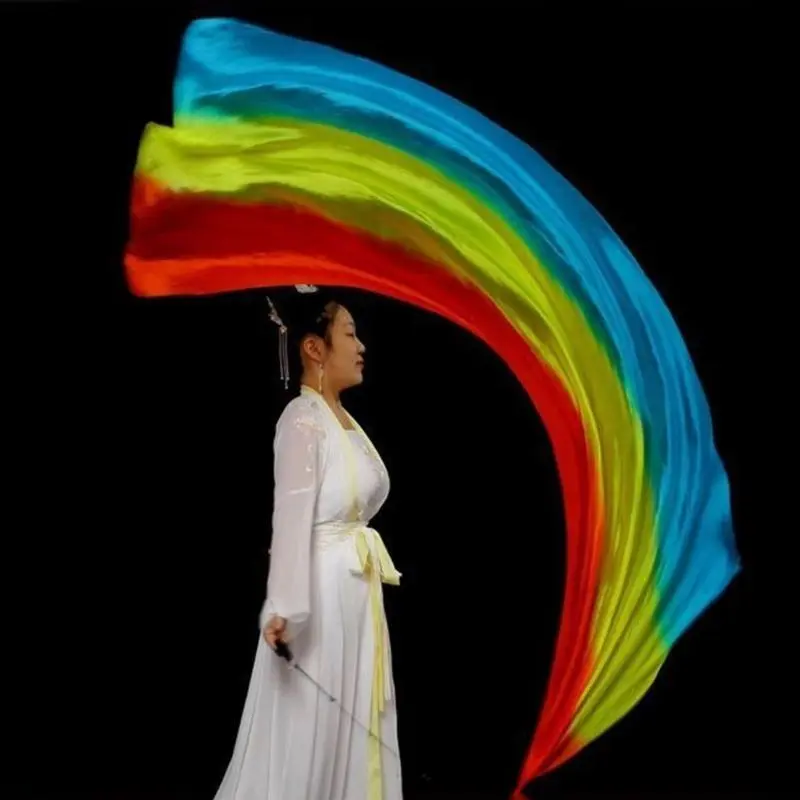 39BB Play Silk Scarf Silk Veil Poi Thrown Balls Stage Performances Props