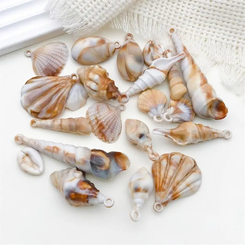 39BB 22 Pieces Summer Ocean Vibing Shell Charm For DIY Necklace Bracelet And Earring Projects