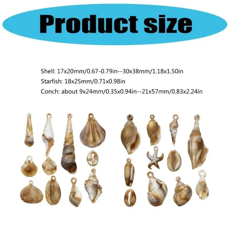 39BB 22 Pieces Summer Ocean Vibing Shell Charm For DIY Necklace Bracelet And Earring Projects