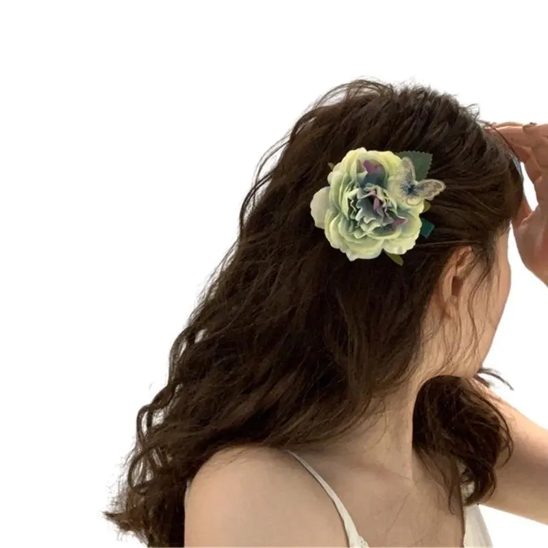39BB Hairpin Flower Butterfly Hair Clip Butterfly Elegant 2000s-style Butterfly Bunches Headwear Sweet Cottagecore
