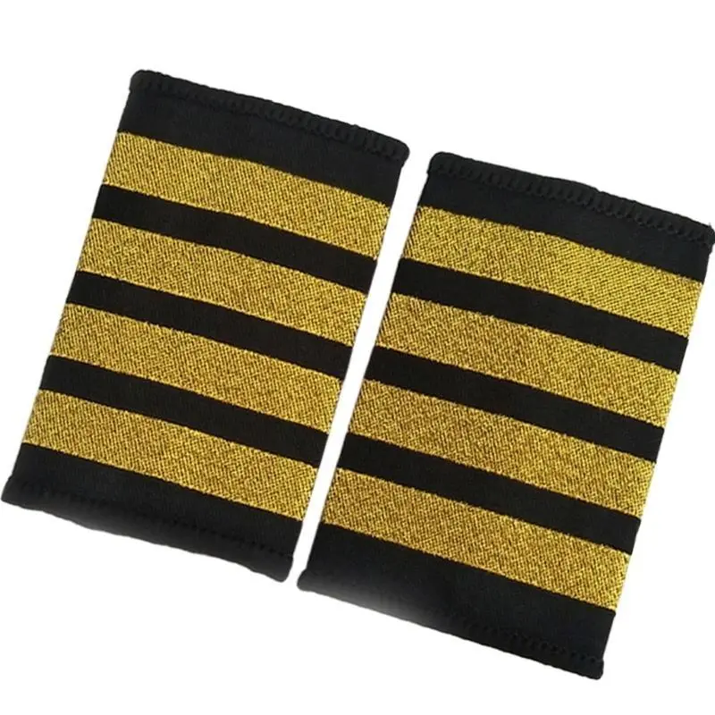 39BB Professional Uniform Epaulets Shoulder Boards Nondeform Captain Uniform Epaulets for Aviation Costume