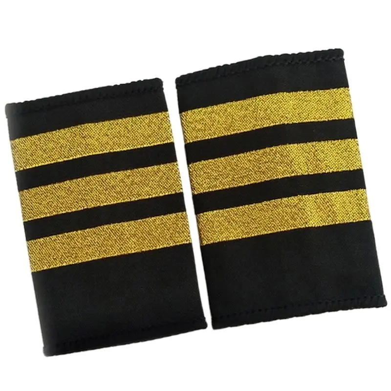 39BB Professional Uniform Epaulets Shoulder Boards Nondeform Captain Uniform Epaulets for Aviation Costume