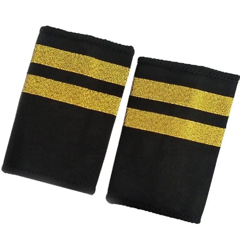 39BB Professional Uniform Epaulets Shoulder Boards Nondeform Captain Uniform Epaulets for Aviation Costume