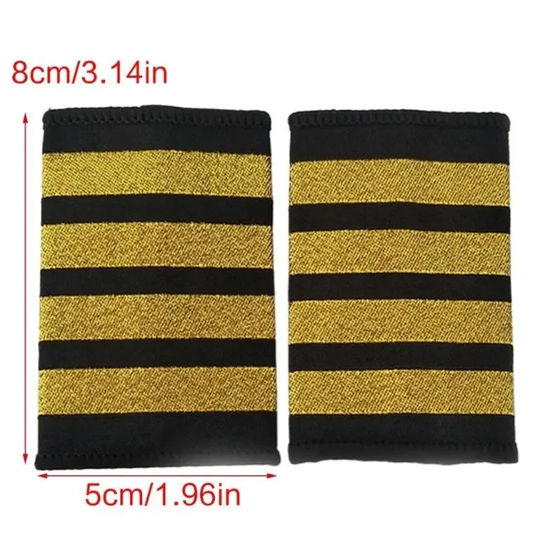 39BB Professional Uniform Epaulets Shoulder Boards Nondeform Captain Uniform Epaulets for Aviation Costume