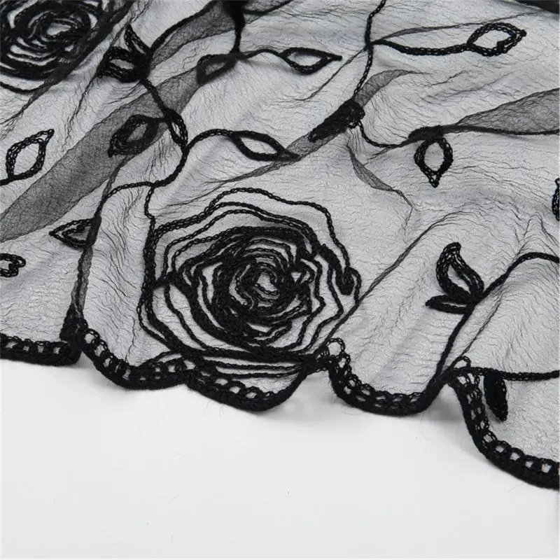 39BB Ethnic Lace Flower Scarf Latin Mass Head Scarf Wedding Bridal Scarf Headwrap