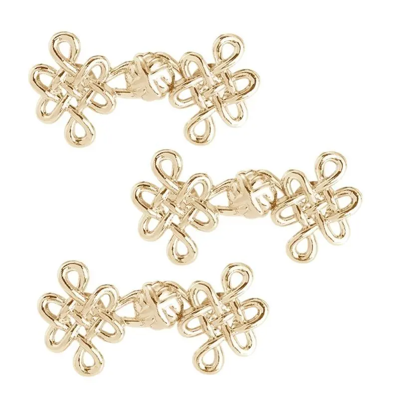 39BB Chinese Knot Waist Tightener 3/6Set Metal Plated Nonsewing Removable For Women and Girl Waist Decorative Accessories
