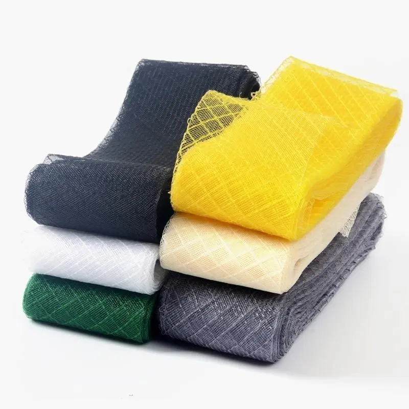 39BB Elastic Mesh Ribbon Binding Trim for Sinamay Hat Fascinator Hat 8cm Width Veil for Women Millinery Handmade Accessories
