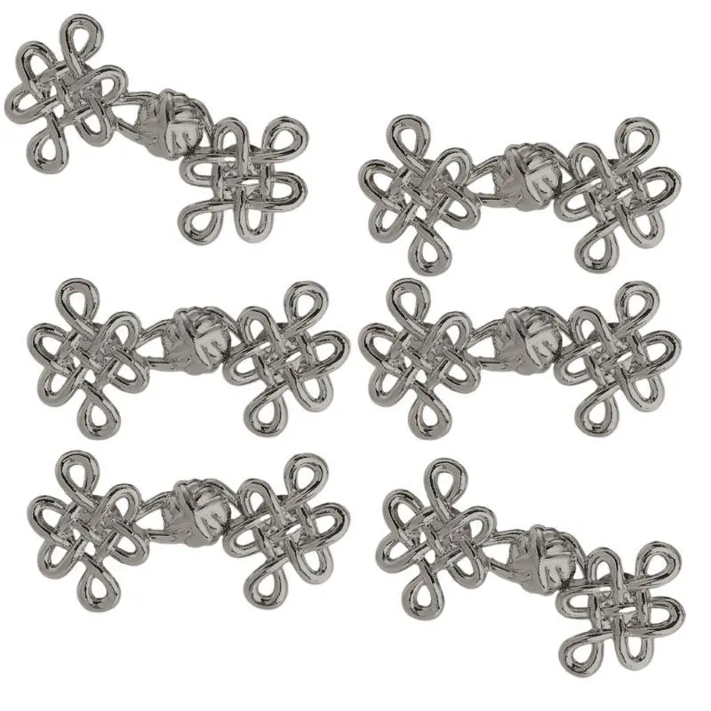 39BB Chinese Knot Waist Tightener 3/6Set Metal Plated Nonsewing Removable For Women and Girl Waist Decorative Accessories