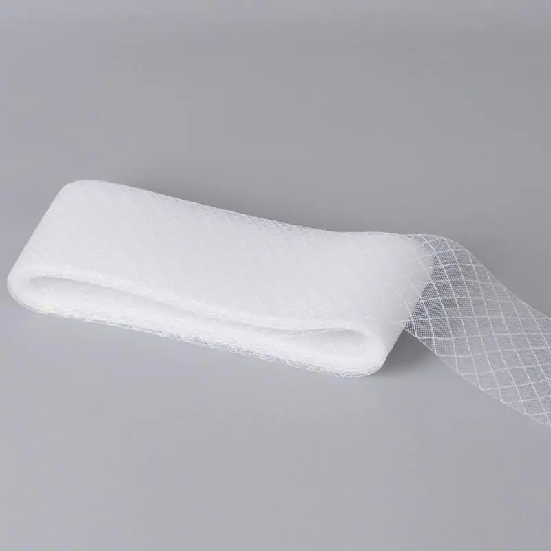 39BB Elastic Mesh Ribbon Binding Trim for Sinamay Hat Fascinator Hat 8cm Width Veil for Women Millinery Handmade Accessories