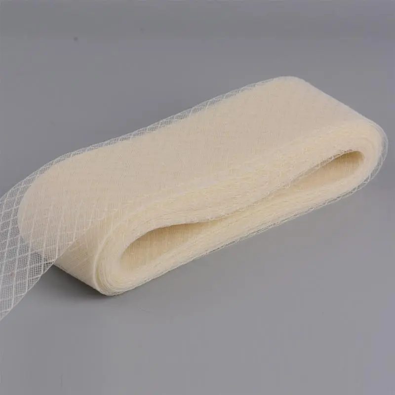 39BB Elastic Mesh Ribbon Binding Trim for Sinamay Hat Fascinator Hat 8cm Width Veil for Women Millinery Handmade Accessories