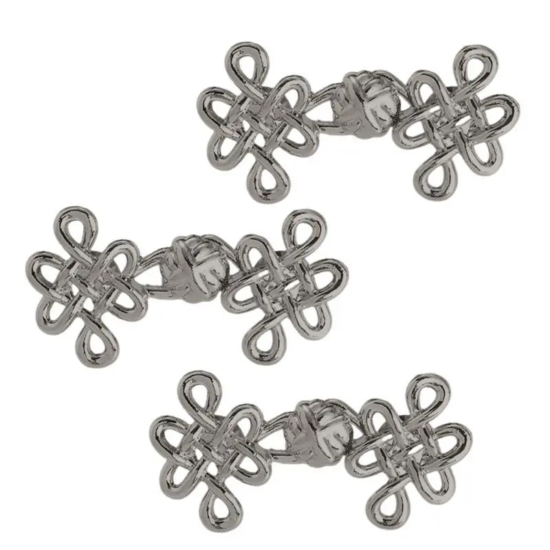 39BB Chinese Knot Waist Tightener 3/6Set Metal Plated Nonsewing Removable For Women and Girl Waist Decorative Accessories