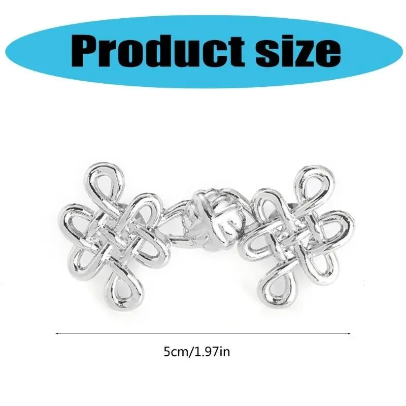 39BB Chinese Knot Waist Tightener 3/6Set Metal Plated Nonsewing Removable For Women and Girl Waist Decorative Accessories