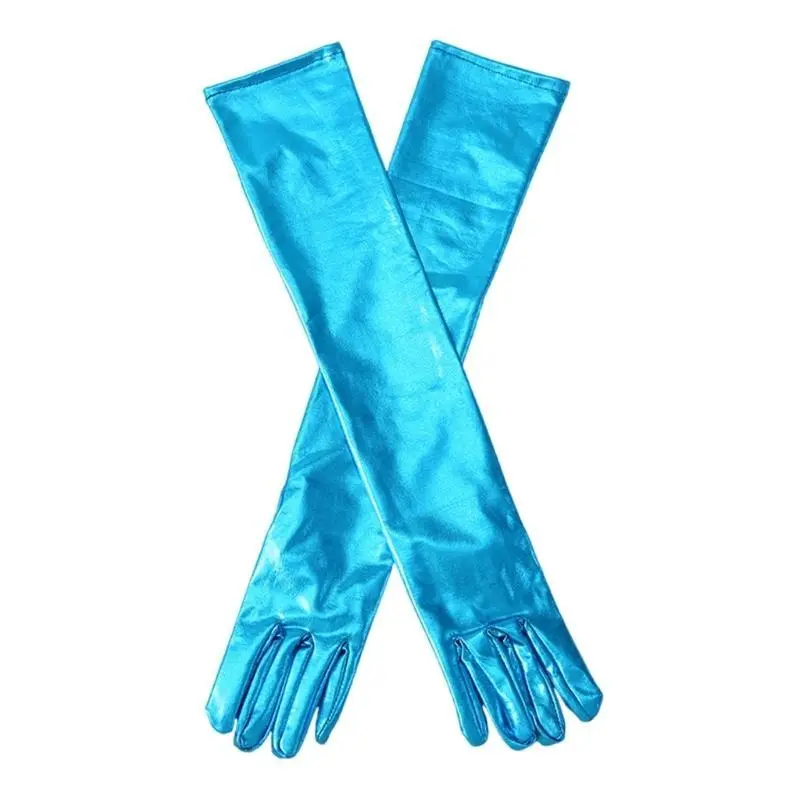 39BB Nightclub Gloves for Women and Girls Full Finger Metallic Gloves Party Supply