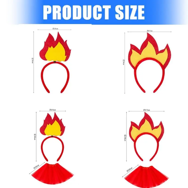 39BB Flame Hairband Roleplay Accessory Headwear for Costume Parties Event