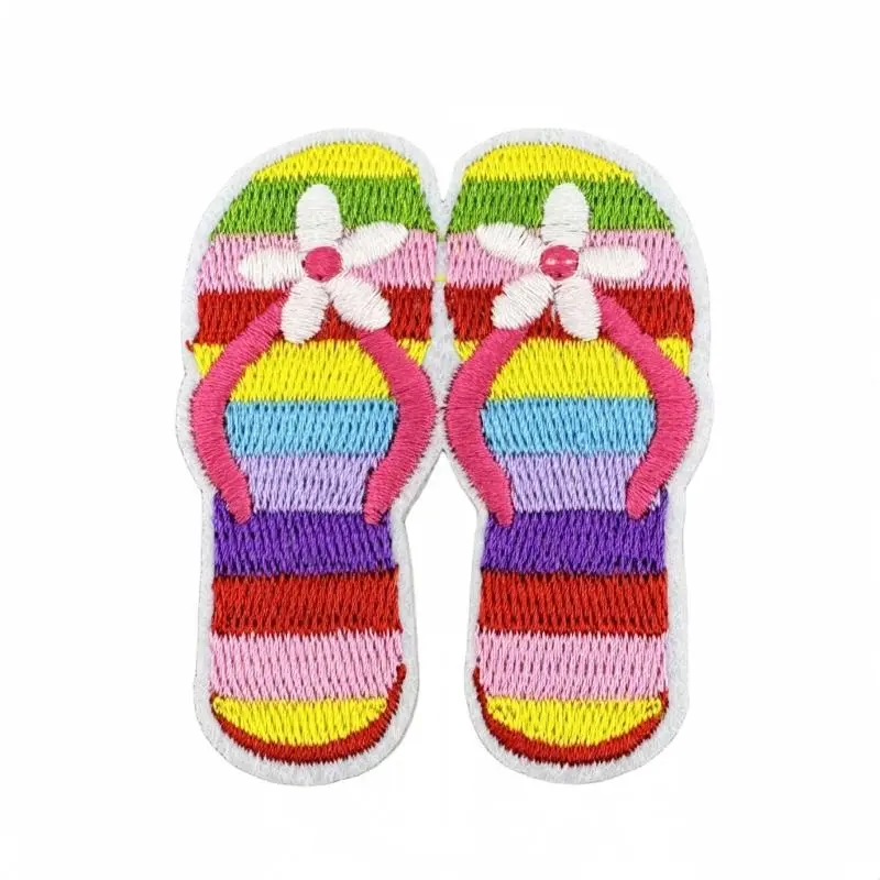 39BB Embroidery Cloth Patches Vacation Theme Iron On Applique For Craft Project 9Pcs