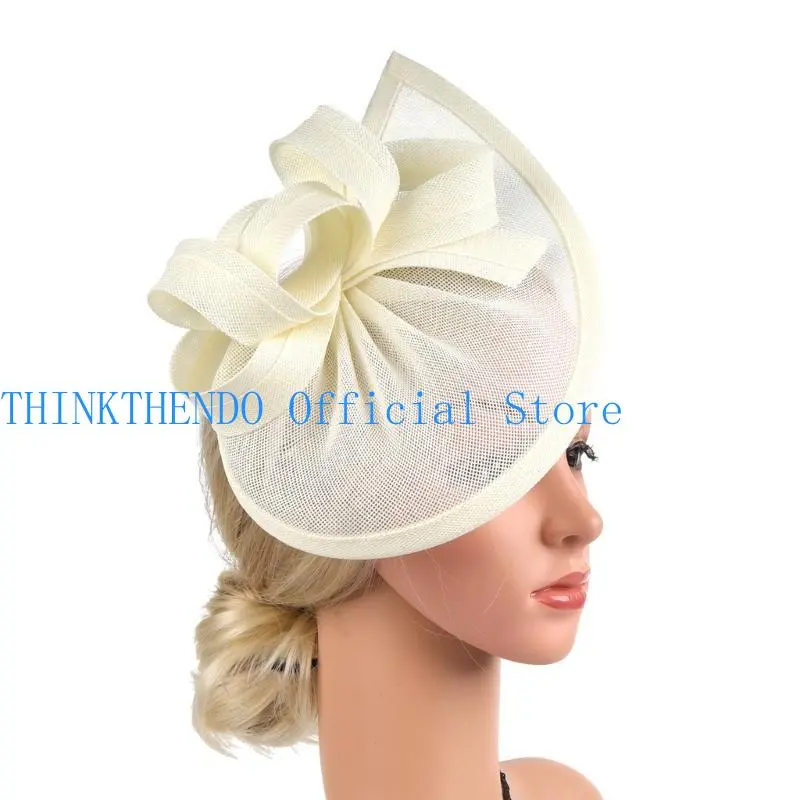 652F Fashionable Sun Hat with Wedding Soft Hat Party Costume Headwear Unique Hairpieces for Men and Women