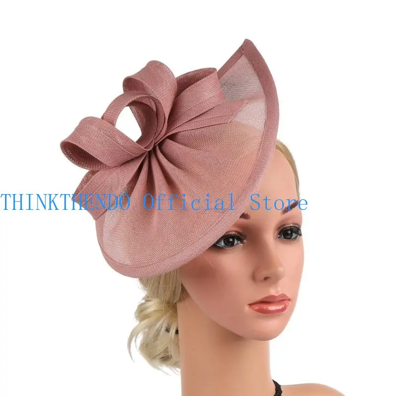 652F Fashionable Sun Hat with Wedding Soft Hat Party Costume Headwear Unique Hairpieces for Men and Women