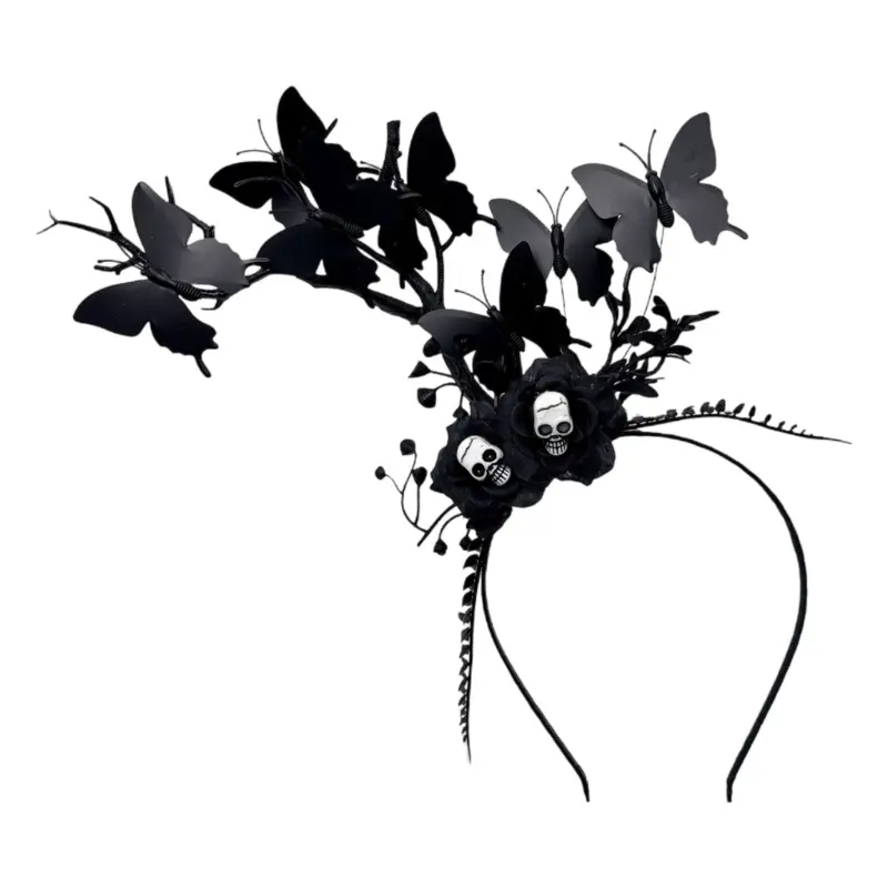 652F Dark Aesthetic Plastic Twig Headbands Lightweight Headwear For Goth Fashion Night Event Comfortable Hair Ornament
