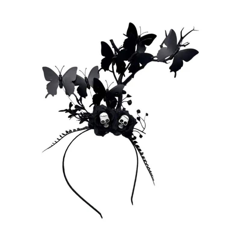 652F Dark Aesthetic Plastic Twig Headbands Lightweight Headwear For Goth Fashion Night Event Comfortable Hair Ornament